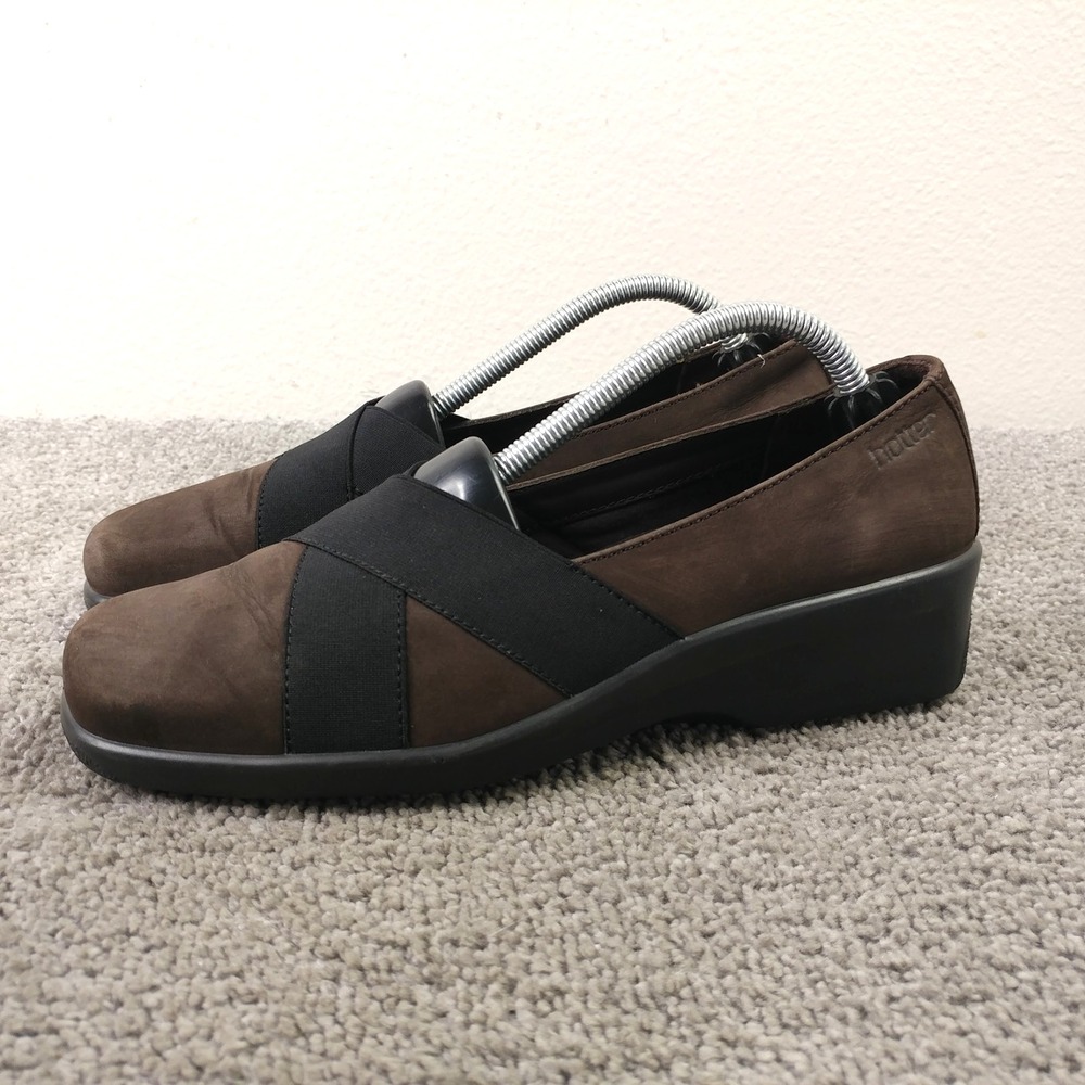 Hotter Comfort Concept Womens 7 Shoes Black Brown Slip On Loafer Made In England